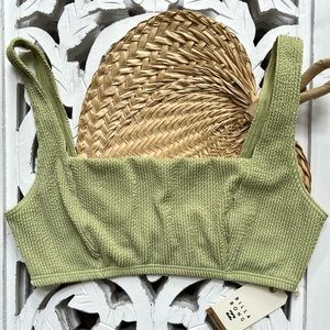 🌼💦 BILLABONG 💦🌼 SUMMER HIGH SQUARE NECK BRALETTE BIKINI TOP AGAVE